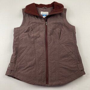 Columbia Full Zip Best Women’s S Purple Poly Nylon Shell Fleece Collar Snap Hip